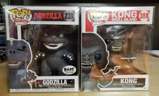 Funko Pop 6 " Godzilla Bam Exclusive & 6 " Kong Skull Island