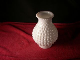 Vintage White Hobnail Style Milk Glass Lamp Shade Replacement Globe 7 " Tall