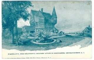 Bensonhurst Brooklyn Nyc Ny - Westlawn Victorian Mansion - Cropsey Ave - Postcard