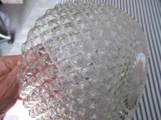 Vintage Clear Glass Replacement Globe Hobnail Pattern? 26 " Round Opening 5 1/4 "