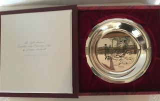 Franklin Sterling Silver 1975 Rockwell Christmas Plate Home For Christmas