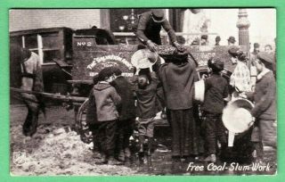 C1910 Vtg Rare Photo Postcard Salvation Army Horse & Wagon Coal Slum Work