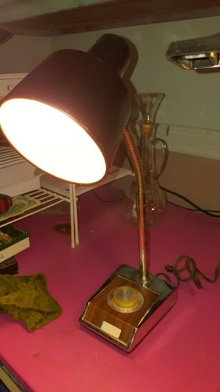 Vintage Underwriters Laboratories Portable Gooseneck Desk Lamp Light 18 "