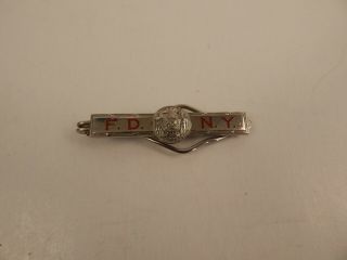 Vintage Fdny Fire Department York Tie Clip Bar Badge 2499