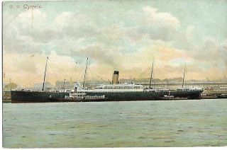 Antique Postcard Steam Ship S.  S.  Cymric