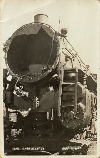 East Granville,  Vt Rppc Steam Train Engine After A Boiler Explosion C1920