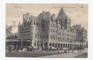 Place Viger Hotel & Railway Station Montreal Quebec Canada 1907 Postcard