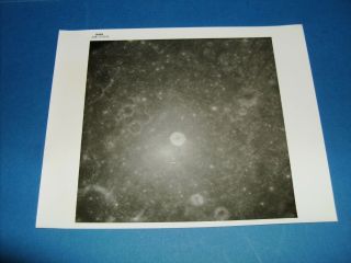 Nasa Apollo 8 Moon View Serial Numbered B&w Photo Dated Dec 1968