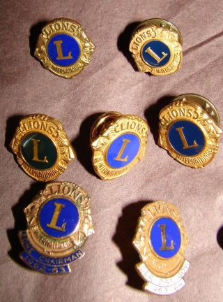 14 Vintage Lions Club / International Pins 100 Attendance Pins 3