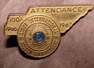 14 Vintage Lions Club / International Pins 100 Attendance Pins 4