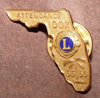 14 Vintage Lions Club / International Pins 100 Attendance Pins 6