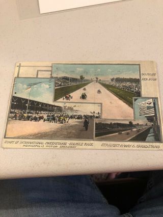 Vintage Postcard Indianapolis Motor Speedway Indy 500 Mile Race 1912 Starting