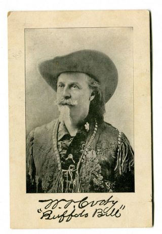 Antique Souvenir Cabinet Card Of William Buffalo Bill Cody,  Wild West Show