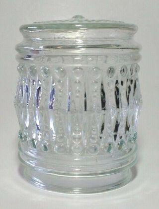 Mid Century Glass Jelly Jar Light Globe Vtg Linear Shade For Porch Hall 3 1/8 "