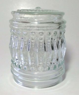 Mid Century Glass Jelly Jar Light Globe Vtg Linear Shade for Porch Hall 3 1/8 
