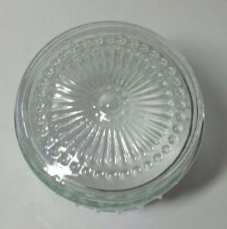 Mid Century Glass Jelly Jar Light Globe Vtg Linear Shade for Porch Hall 3 1/8 
