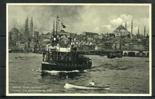 Postcard : Turkey Istanbul A Ferry Boat Crossing Bosphorous,  A Real Photo
