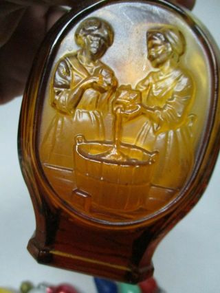 Dar Daughters Of American Revolution Amber Glass Bottle 1979 Ladies Do Laundry