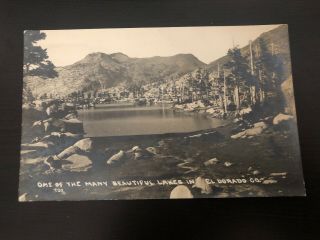 1914 Rppc Photo Postcard - California - One Of Many Lakes El Dorado Co.