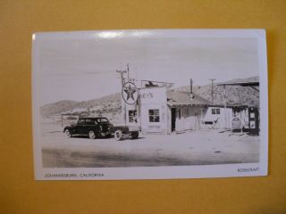 Vintage Black&white Photo Postcard Texaco Station Johannesburg California 1930s