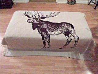 Vintage Moose Blanket Throw Rare Quality Nwots Loyal Order Of Moose Award Member