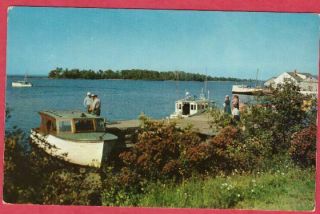 Copper Harbor Michigan Postcard Pm 1959 Copper Country Keweenaw Co.  Mi Boats