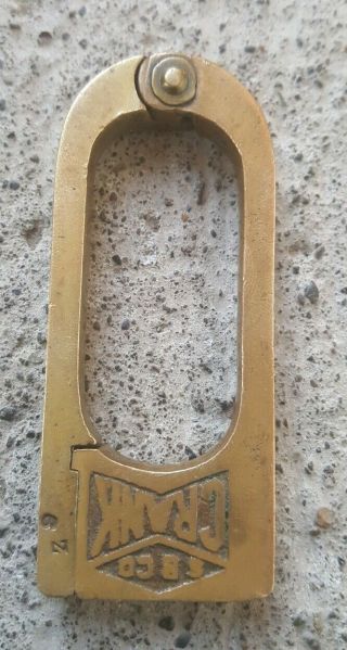 Old Antique Brass S.  B.  Co.  Crank Padlock Lock No Key