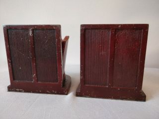 Antique Set of 2 Cast Iron Painted Bookends Gentleman (Franklin?) in Library 5