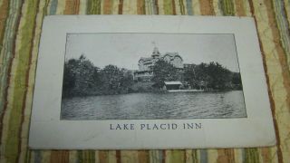 Rare Lake Placid Inn Ny Rppc Folding Postcard Inside Info With Map Directions