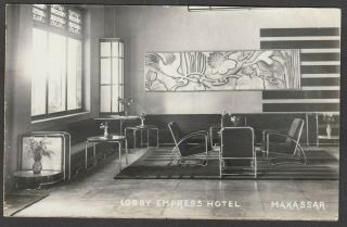 Postcard Makassar In Indonesia Art Deco Furniture In Lobby Of Empress Hotel Rp