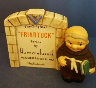 Rare Goebel Friar Tuck Display Plaque,  Tmk 3,  Oeslau With Green Book/blue Bee