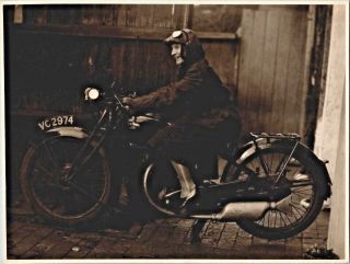 Motorcycle Vintage Photo Woman On Big Bike Great Photo G221