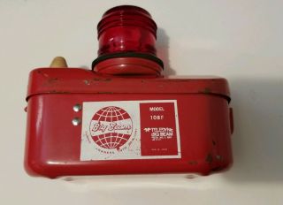 Nos Teledyne Big Beam 108f Lantern Beacon Marine Railroad Light Rare Red Lens