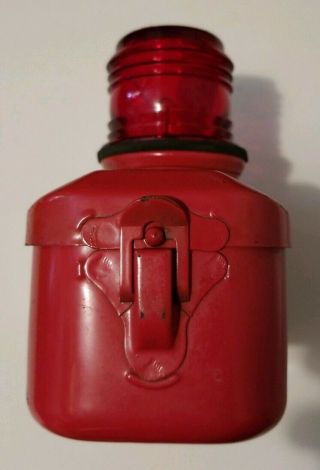 NOS Teledyne Big Beam 108F Lantern Beacon Marine Railroad Light Rare Red Lens 3