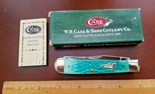2002 Case 6254 Ss Trapper Pocket Knife Jade.