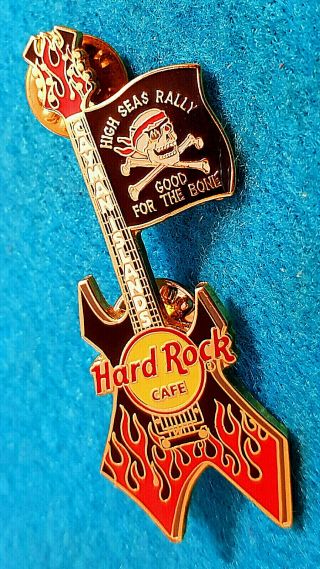 Cayman Islands High Seas Pirate Skull Flag Bc Rich Guitar Hard Rock Cafe Pin