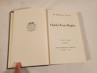 CHARLES EVANS HUGHES 2 VOL BOOK SET MERLO PUSEY 1951 1ST PRINTING IN SLEEVE BOX 5