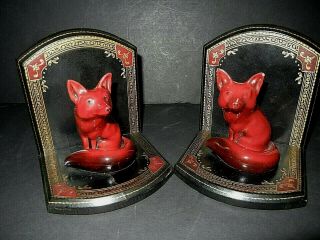 Vintage Royal Doulton Flambe Fox Figurine Bookends