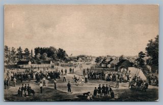 Salisbury Nc Civil War Union Prisoners Playing Ball Vintage Postcard