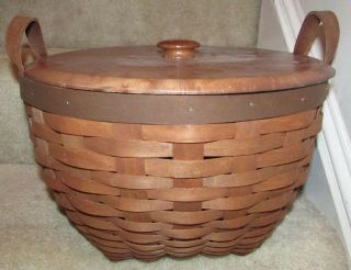 2008 Longaberger American Work Basket With Lid And Protector