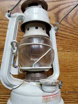 Small Metal Kerosene/oil Lantern 7.  5 " White/glass