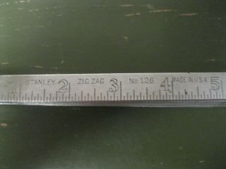 Vintage Metal Stanley Zig Zag Ruler No.  126 Made In Usa