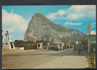 Gibraltar Postcard - North View Of The Rock,  British & Spanish Frontier Posts T4080