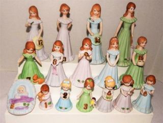 Enesco Growing Up Birthday Girls Porcelain Figurines Years 1 - 15,  Baby
