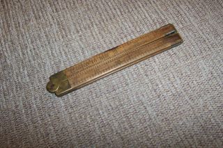 Old Stanley 24 " Folding Boxwood Ruler 63 Primitive Antique Carpenters Tool