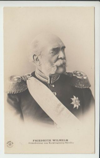 Grand Duke Friedrich Wilhelm Of Mecklenburg Strelitz In Parade Uniform Rare