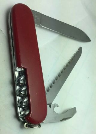 Victorinox Lumberjack W/ Corkscrew Swiss Army Knife Vintage Economy Rare Retired