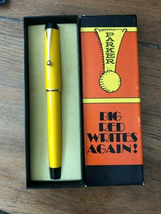 Vintage Parker Big Red Pen - Yellow 1973