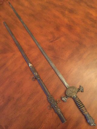 Antique Fcb Knights Of Pythias Sword And Scabbard Fraternal Order Masonic Saber