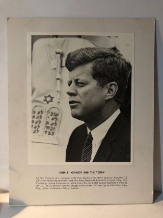 John F.  Kennedy And The Torah Vintage Photograph On Board